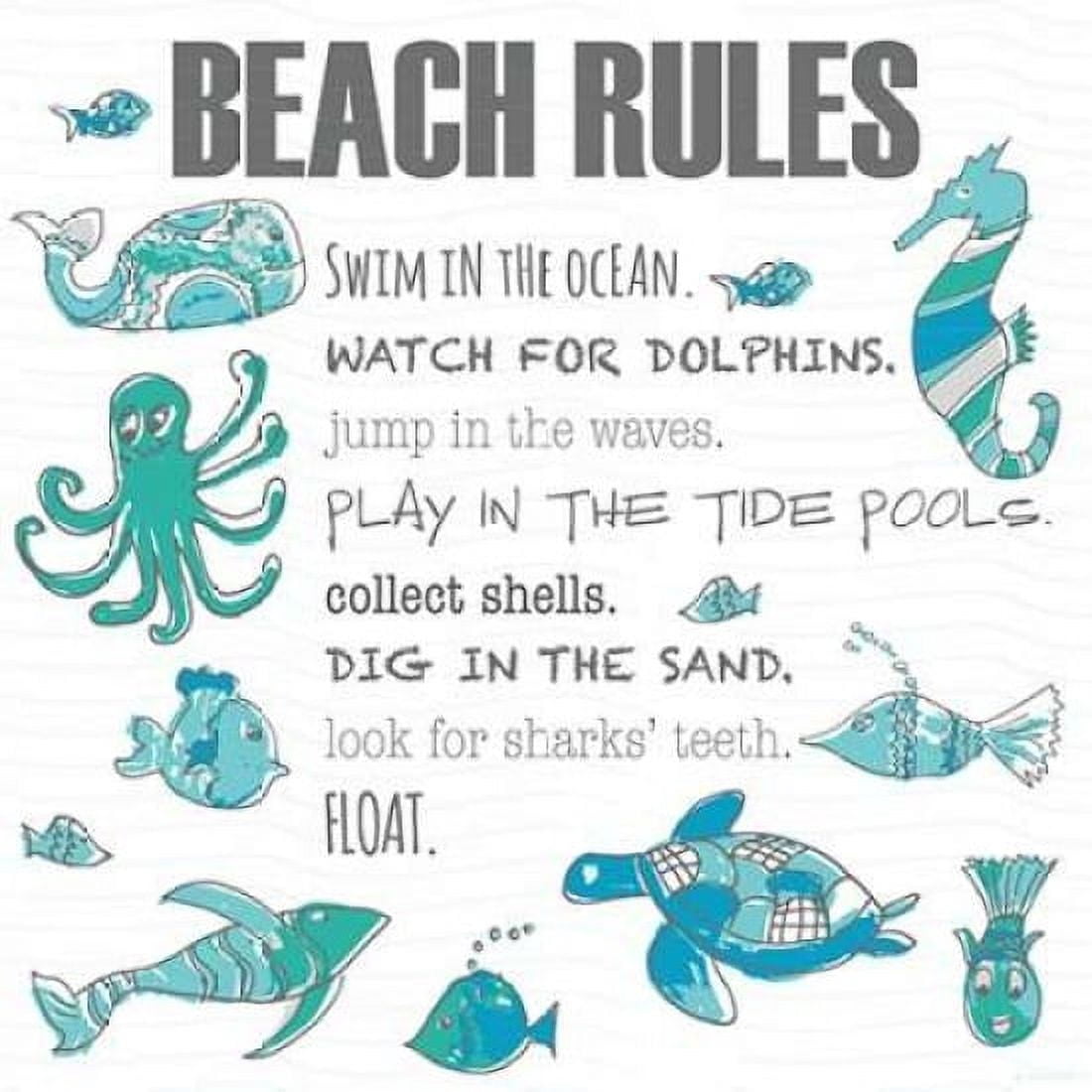 Beach Rules Fish Canvas Art - Pamela J Wingard (24 x 24)