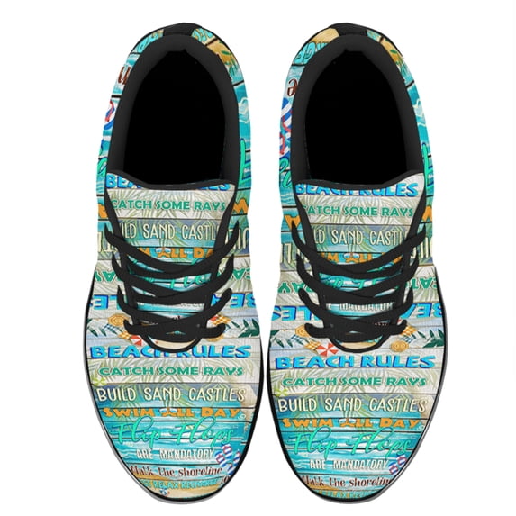 Beach Rules Home Shoes Women's Fashion Sneakers Tennis Running Shoes for Men Women Black Size 10