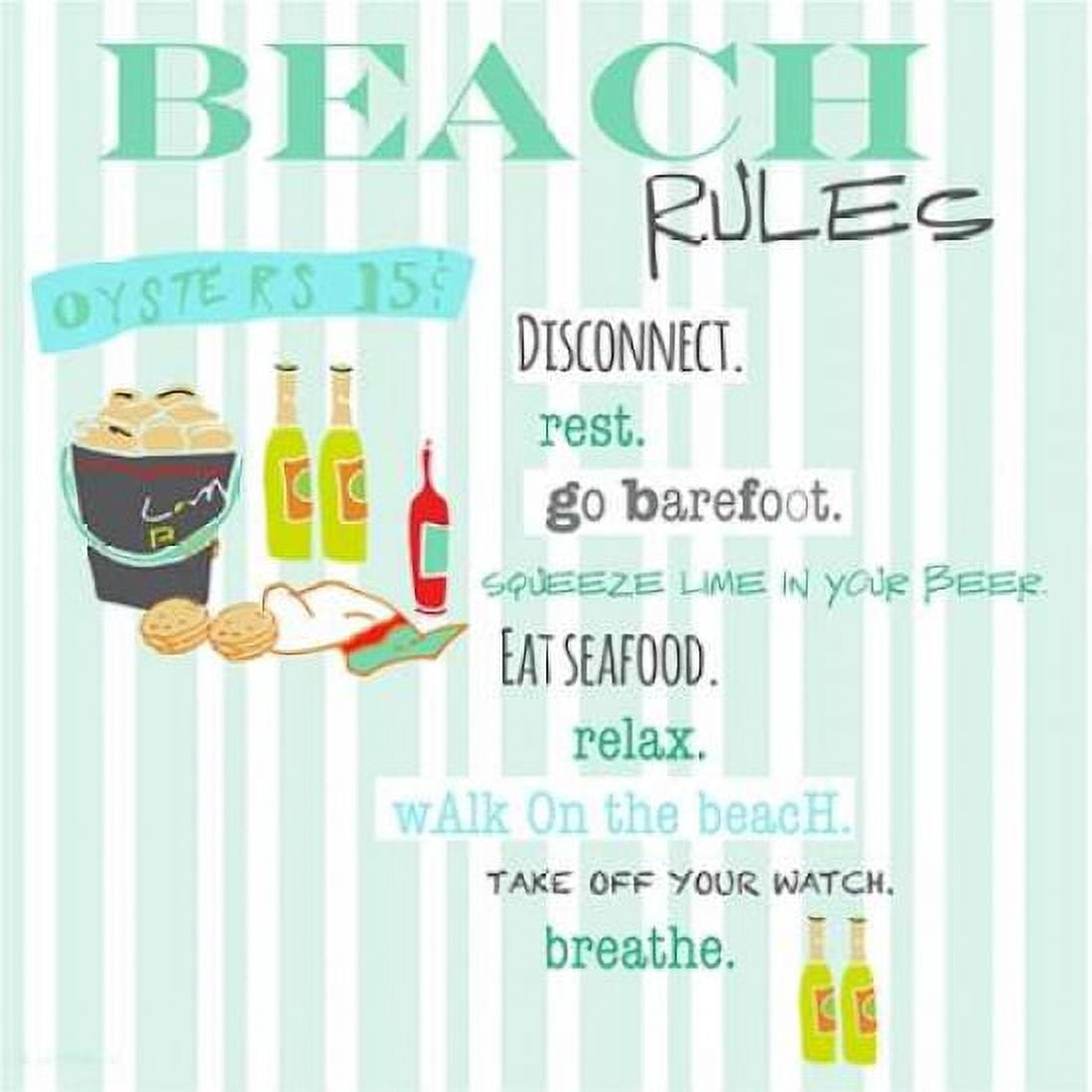 Beach Rules - Oysters Canvas Art - Pamela J Wingard (24 x 24)
