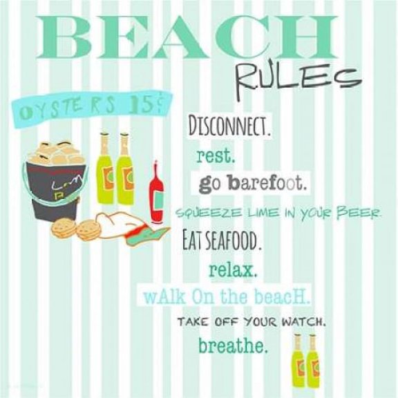Beach Rules - Oysters Canvas Art - Pamela J Wingard (24 x 24)