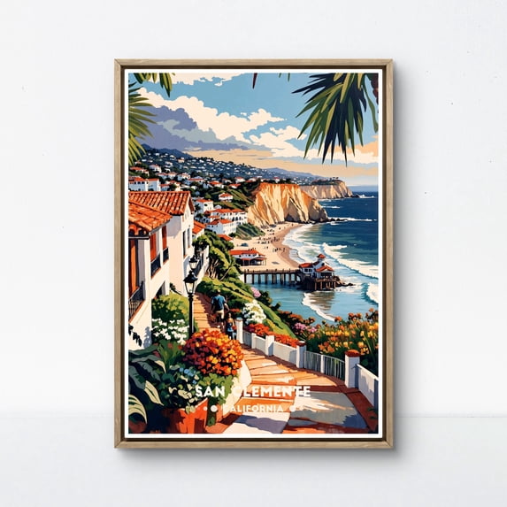Beach San Clemente Coastal Cliff Art California San Clemente Retro ...