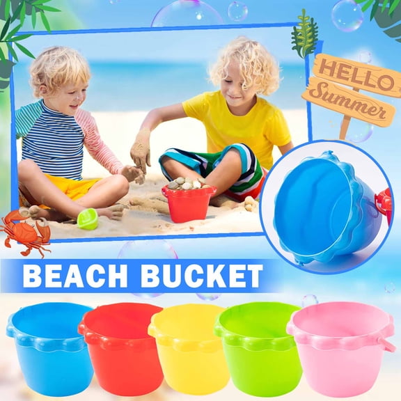Beach Sand Bucket Colorful Sand Pail for Sandcastle Building Seaside Sand Activity Container Outdoor Beach Accessory
