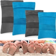 Beach Sand Cleaner - 4 Pack 2 Large and 2 Small Portable and efficient travel beach cleaning tools, perfect for beach essentials and outdoor adventures. Gray and Blue