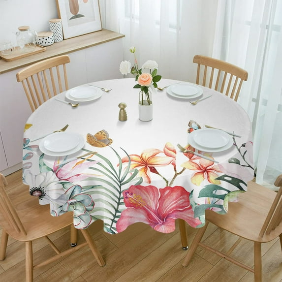 Boho Color Pattern Round Tablecloth Wedding Hotel Table Cover Holiday Dining Table Waterproof Tablecloth
