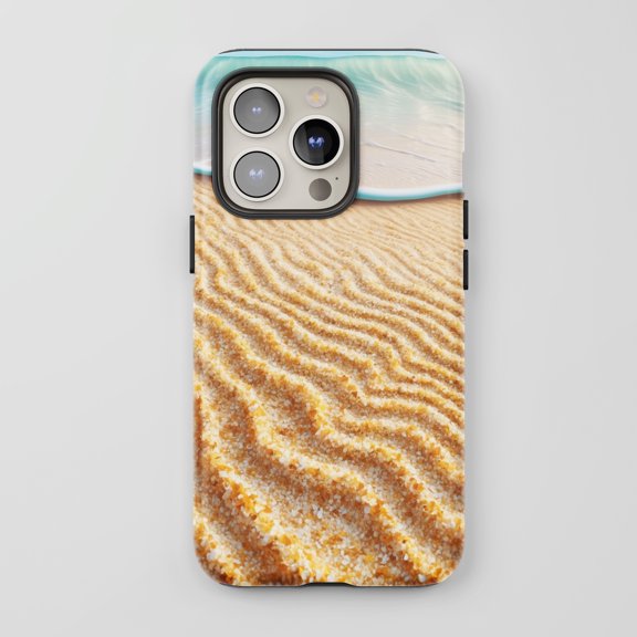 Beach Sand Wave For All iPhone Series Protective Phone Case Coastal Design Sand Blue