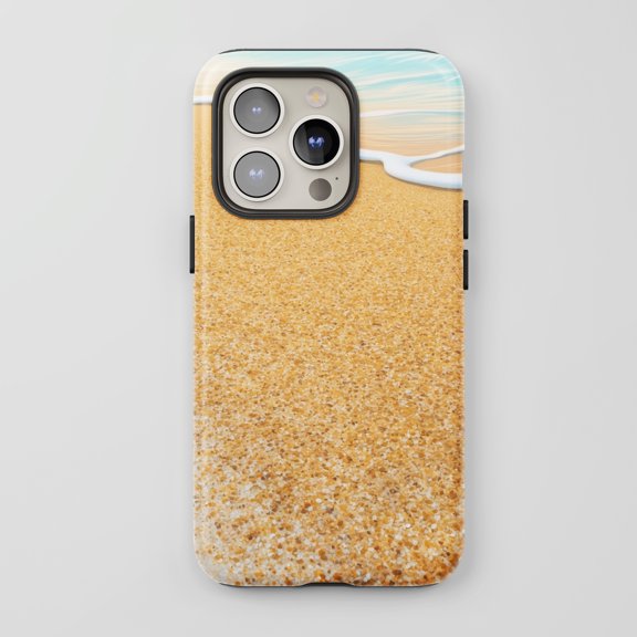 Beach Sand Wave For All iPhone Series Protective Phone Case Coastal Nature Sandy Blue