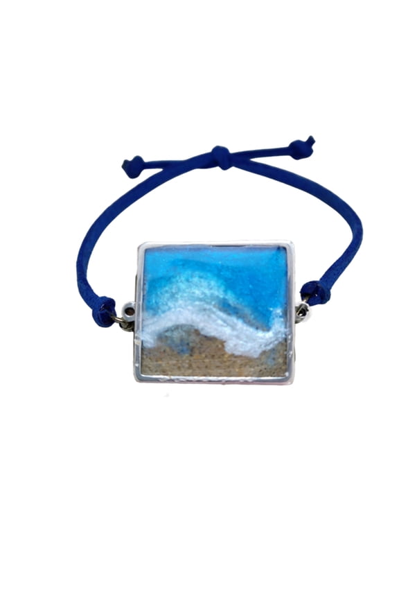 Beach Sand and Ocean Wave Suede Square Bracelets