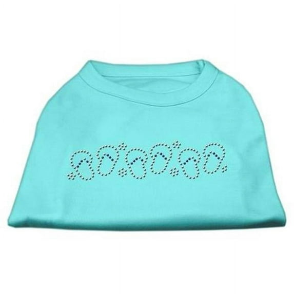 Beach Sandals Rhinestone Shirt Aqua XXXL- 20