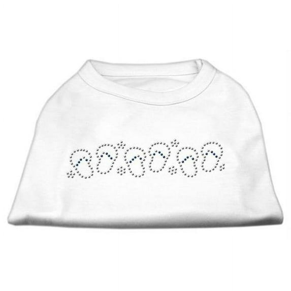 Beach Sandals Rhinestone Shirt White XXXL- 20