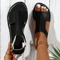 thumbnail image 1 of Beach Sandals for Woman, Xunlbb Women's Fashion Casual Summer New Style Solid Color Mouth Buckle Hollow Wedge Sandals(Black,Size:36), 1 of 8