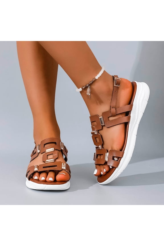 Beach Sandals for Women Walking Hiking Shoes Comfortable Summer Outdoor Athletic Camping Sport Roman Sandal