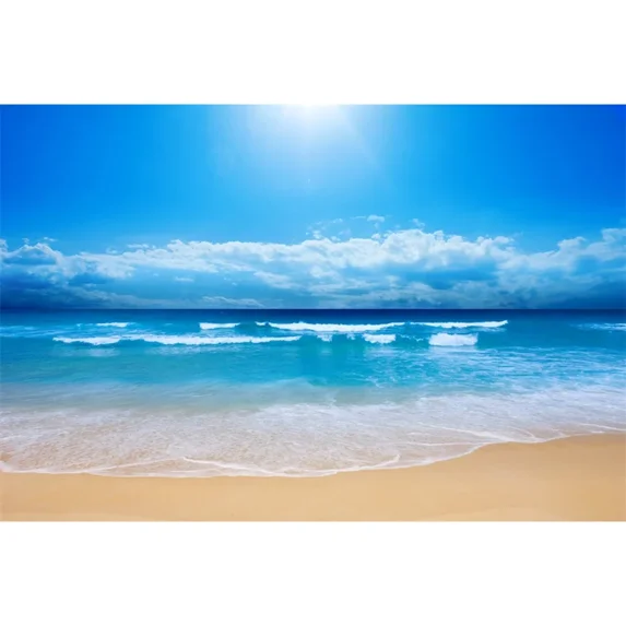 Beach Sands Waves Photography Backdrops Summer Holiday Tropical Blue Ocean Sunset Seaside Backgrounds Home rations