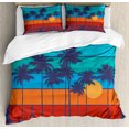 thumbnail image 1 of Beach Saying Duvet Cover Set Queen Size, Theme of Surfing with Text California Surf Rider Vintage Design Sunset Trees, Decorative 3 Piece Bedding Set with 2 Pillow Shams, Multicolor, by Ambesonne, 1 of 3