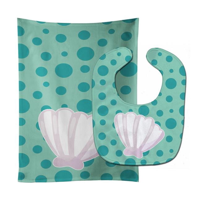 Beach Scallop Shell Baby Bib & Burp Cloth