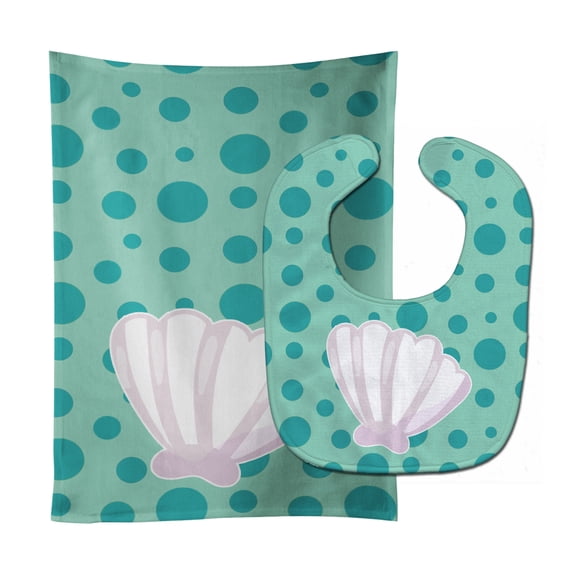 Beach Scallop Shell Baby Bib & Burp Cloth
