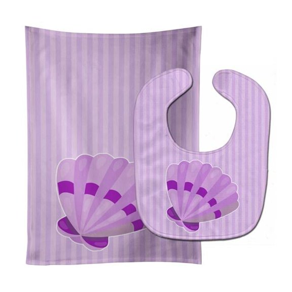 Beach Scallop Shell No.2 Baby Bib & Burp Cloth