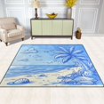 thumbnail image 1 of Beach Scene 63''x48'' Plush Memory Foam Bath Mat, Soft, Absorbent, Non Slip, Durable, 1 of 7