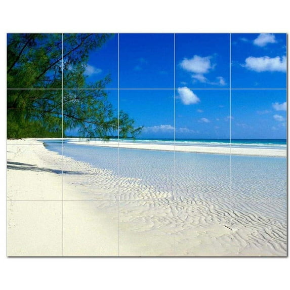 Beach Scene Ceramic Tile Mural Kitchen Backsplash Bathroom Shower, 404059-L54