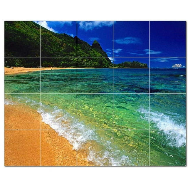 Beach Scene Ceramic Tile Mural Kitchen Backsplash Bathroom Shower, 404062-L54