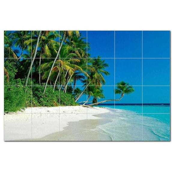 Beach Scene Ceramic Tile Mural Kitchen Backsplash Bathroom Shower, 404063-S64
