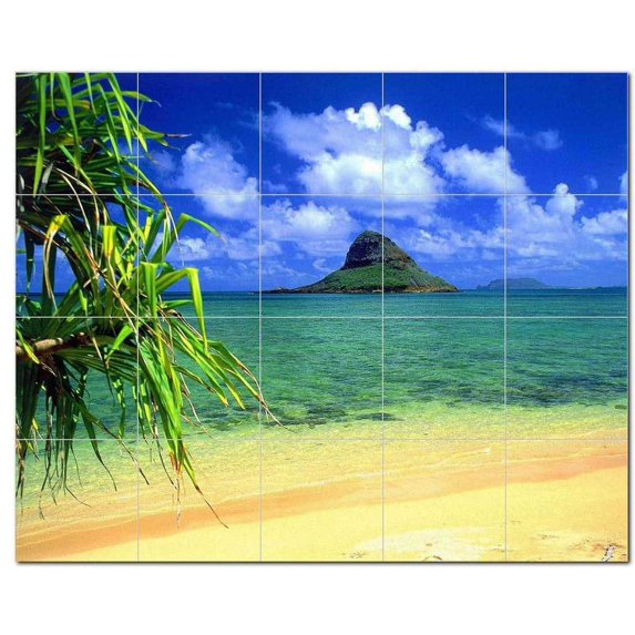 Beach Scene Ceramic Tile Mural Kitchen Backsplash Bathroom Shower, 404064-XL54