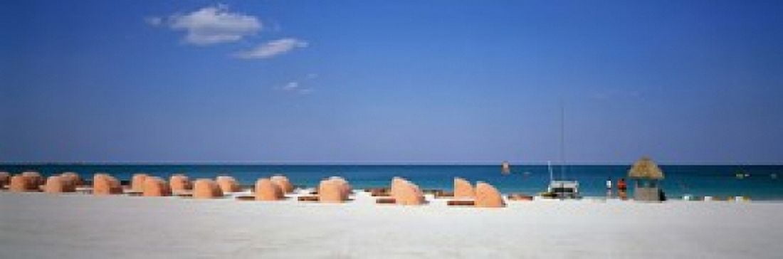 Beach Scene Miami Florida USA Canvas Art - Panoramic Images (18 x 6)