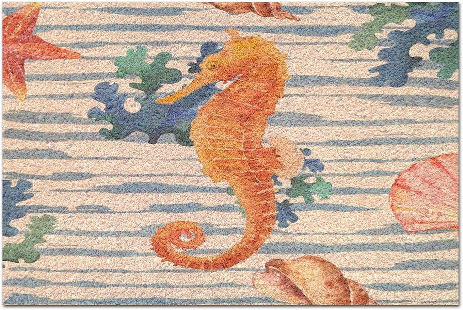 Beach Scene Ocean Theme Entryway Doormat Coir Mats Sea Animal
