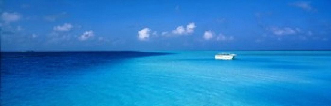 Beach Scene The Maldives Canvas Art - Panoramic Images (18 x 6)