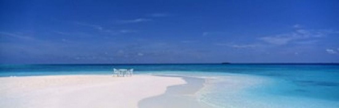 Beach Scene The Maldives Canvas Art - Panoramic Images (18 x 6)