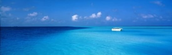 Beach Scene The Maldives Canvas Art - Panoramic Images (36 x 12)