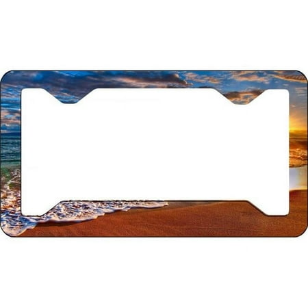 Beach Scene Thin Style License Plate Frame