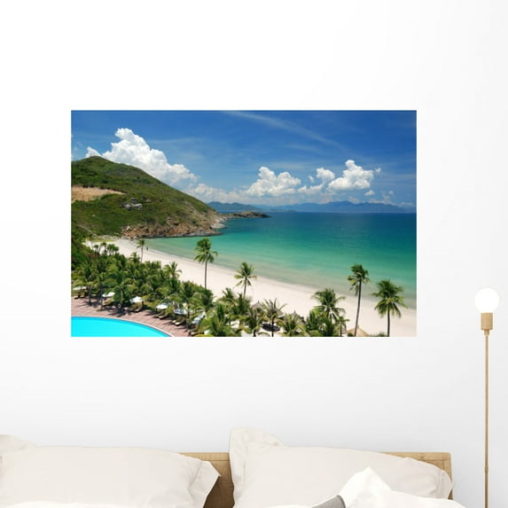 Beach Scene Wall Mural by Wallmonkeys Peel and Stick Graphic (36 in W x 24 in H) WM263102