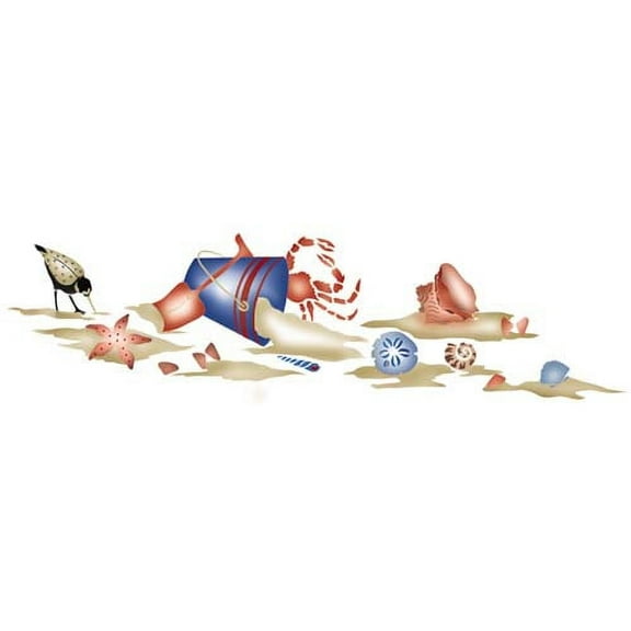 Beach Scene Wall Stencil SKU #1941 by Designer Stencils