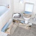 thumbnail image 1 of Beach Scenery Bathroom Rug Set 3 Pieces Ultra Soft Non Slip Bath Rugs Shaggy Bath Rug + U-Shaped Contour Rug + Toilet Seat Cove, 1 of 5