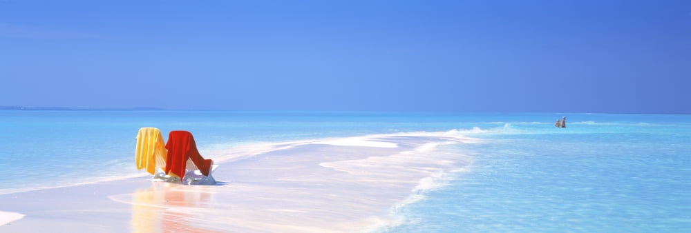 Beach Scenic The Maldives Canvas Art - Panoramic Images (27 x 9)