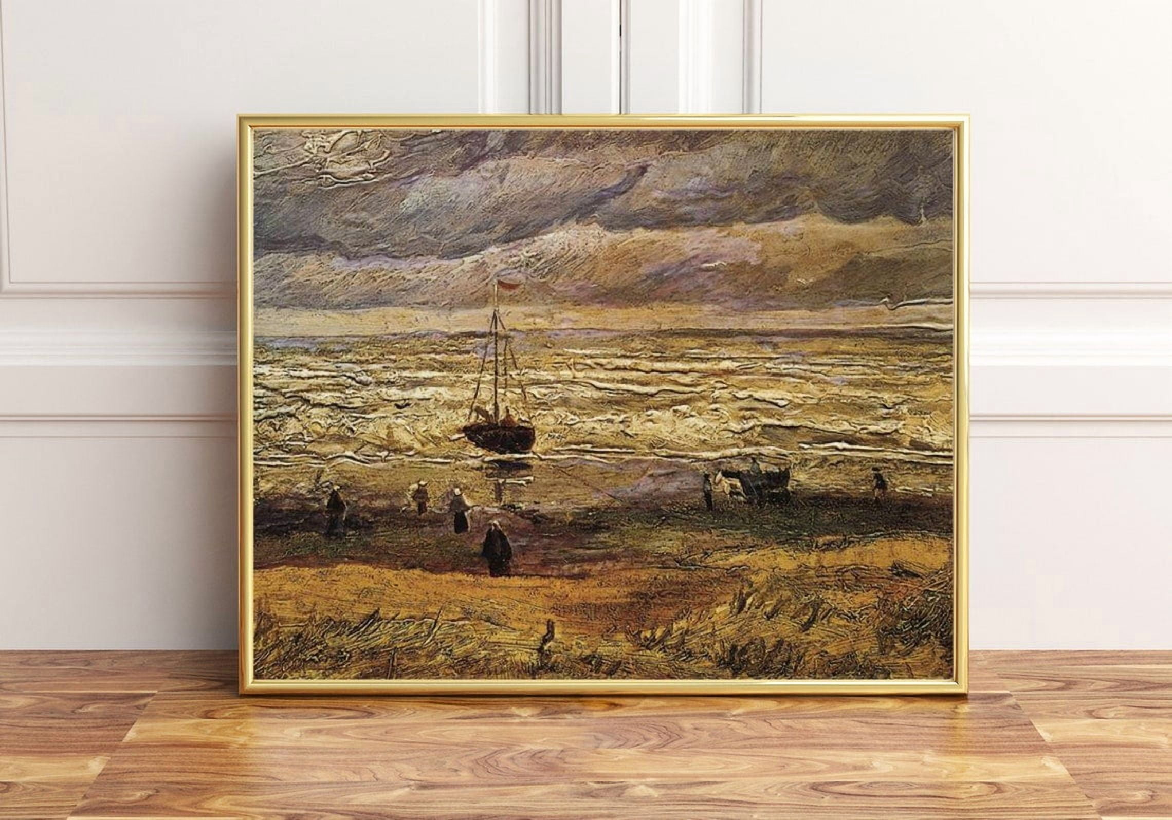 Beach Scheveningen Stormy Weather Art Print Poster for Home Decor ...