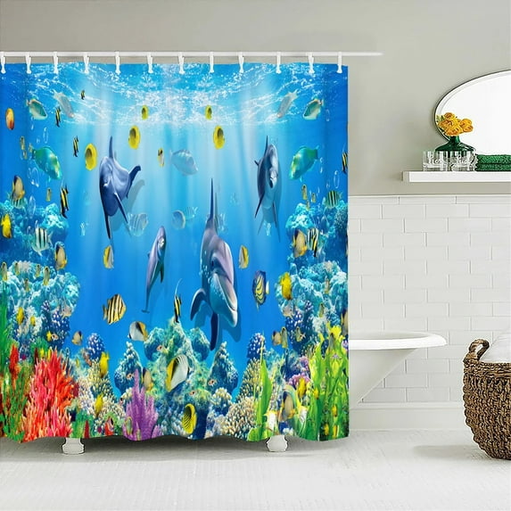 Beach Sea Palm Trees Shower Curtains Scenery Waterproof 3d Bathroom Curtains With Home Decoration Washable Bath Screen