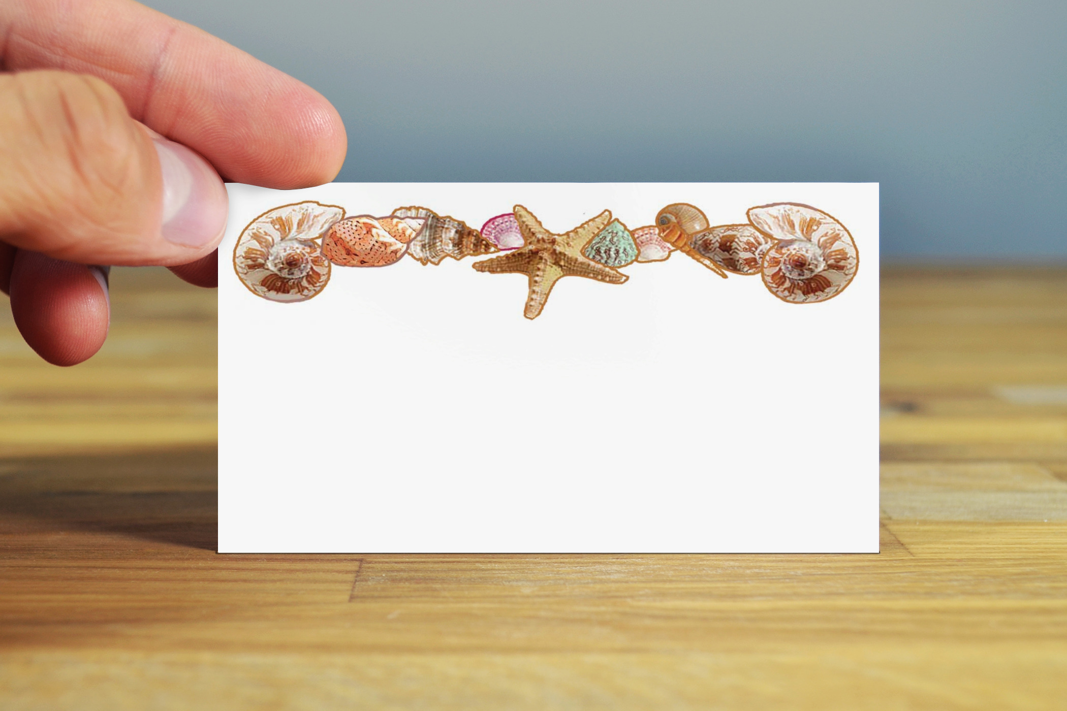 Beach Sea Shells Place Cards - 25 Guest Seating Name Cards - Beach ...