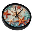 Beach Sea Starfish Silent Wall Clock, Non Ticking Battery Operated 9.8