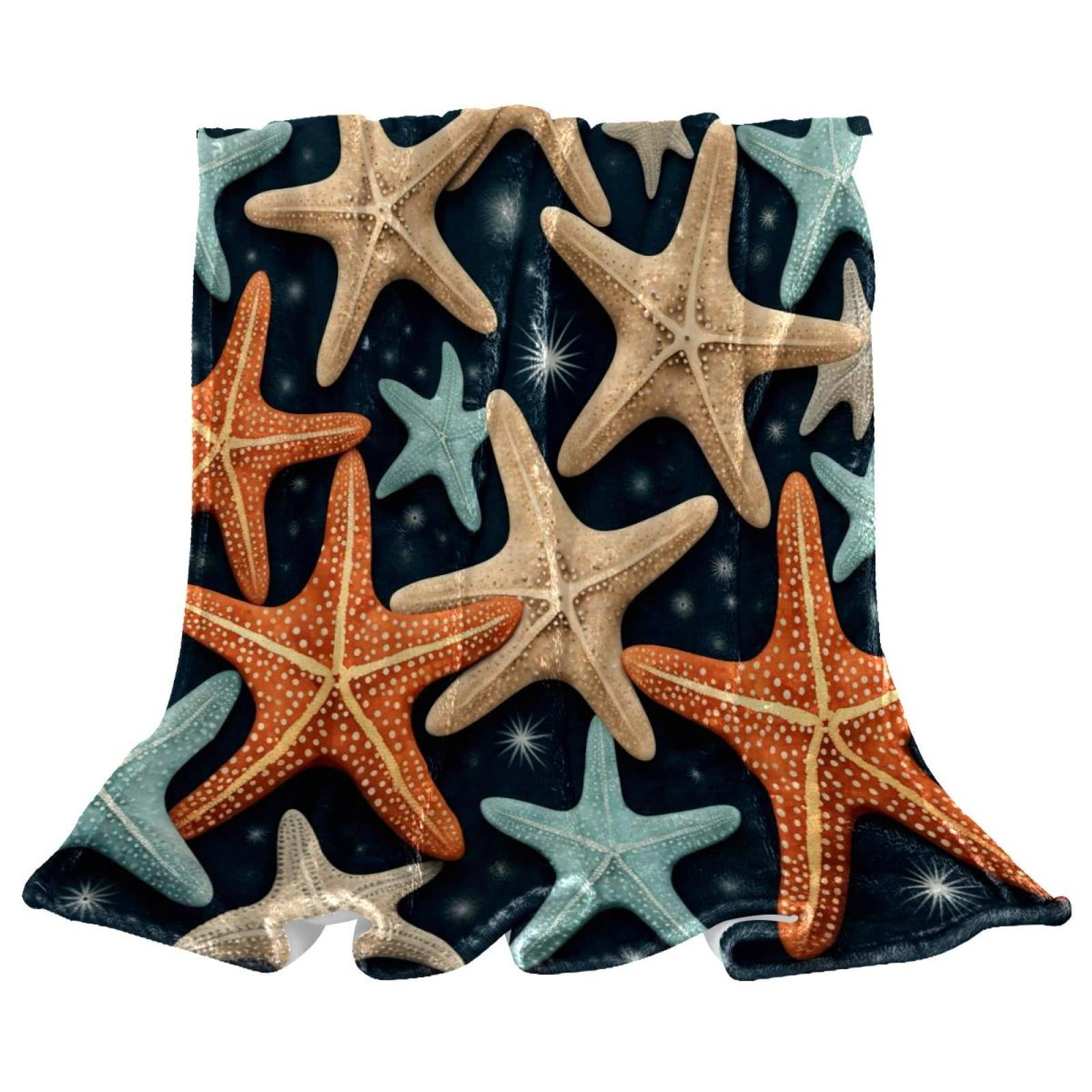 Beach Sea Starfish Soft Throw Blanket Cozy Fleece Sofa Bed Couch