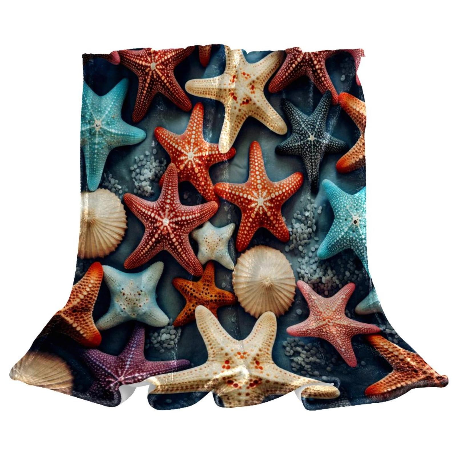Beach Sea Starfish Warm Cozy Throw Blanket Microfiber Fleece Blankets