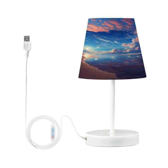 Beach Sea Sun Desk Lamp LED Table Nightstand Lamps with 3 Color Temperatures for Home Bedroom Living Room Decor 6x11