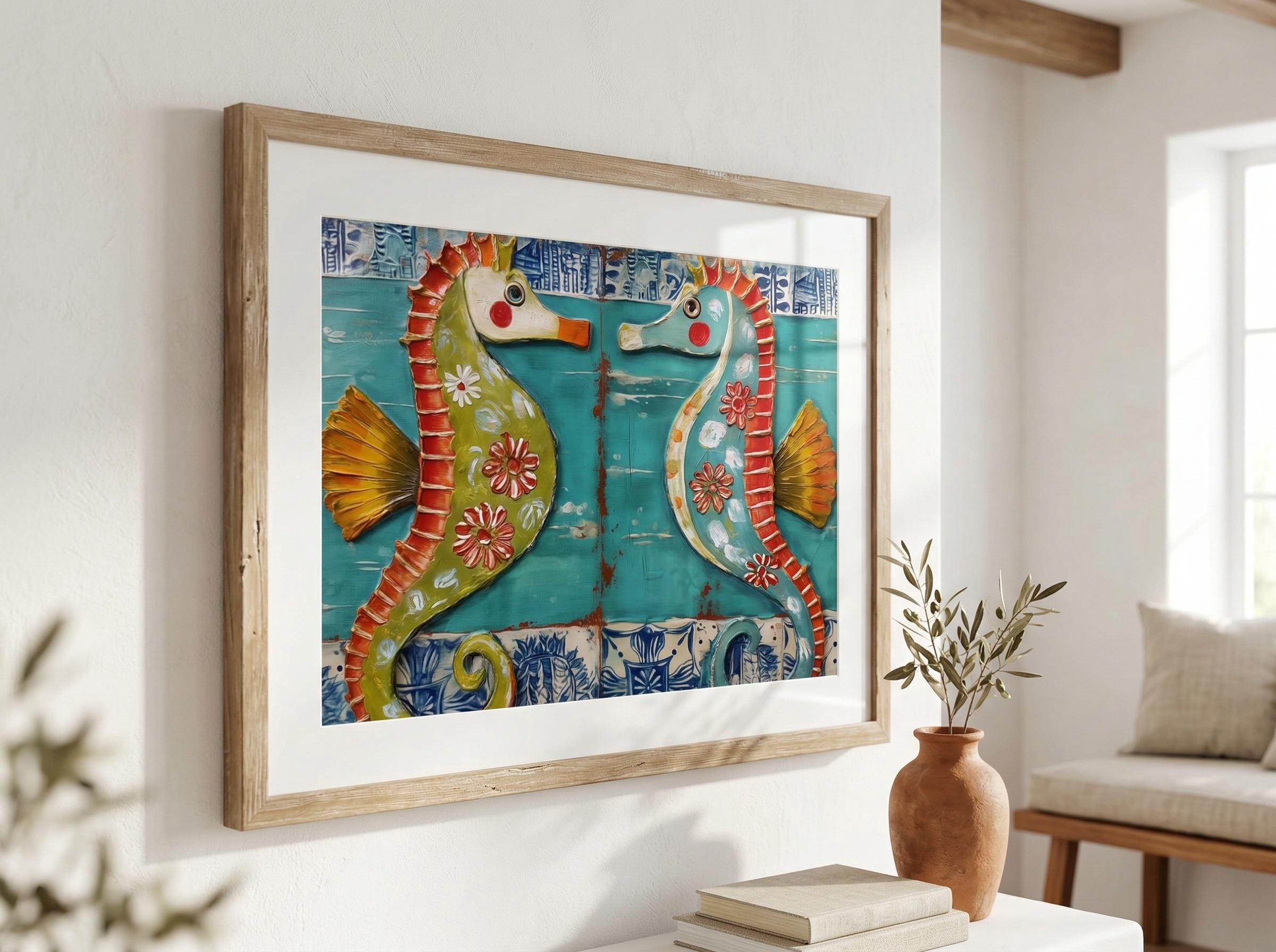 089150 Beach Seahorse Folk Mediterranean Nautical Sealife House Ocean Nursery ...