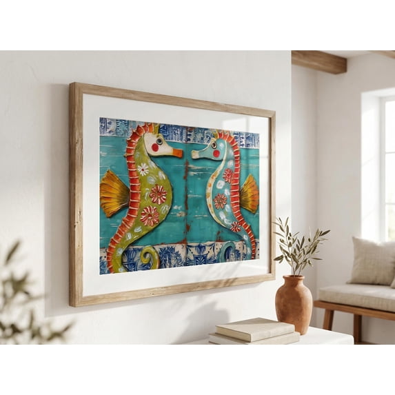 089150 Beach Seahorse Folk Mediterranean Nautical Sealife House Ocean Nursery ...