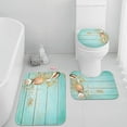 thumbnail image 1 of Beach Seashell Bathroom Rug Set of 3, 3 Pieces Bath Mats Set, Summer Non-Slip Washable Cover Floor Rug Decorations for Kitchen Bathroom Bedroom, 1 of 5