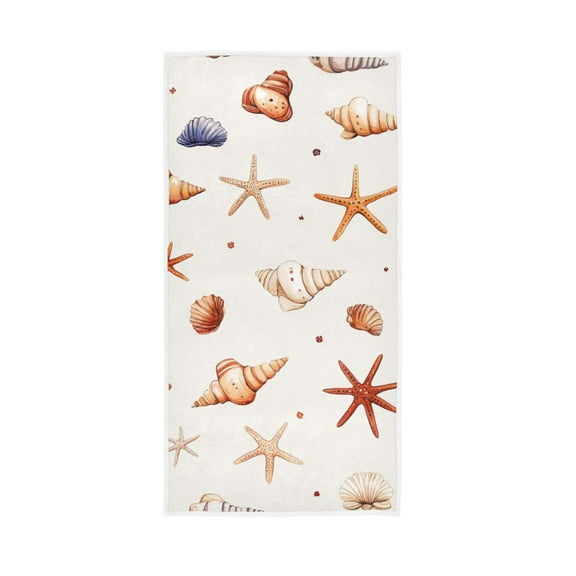 Beach Seashell Face Towel Absorbent Hand Towels Bath Sport Gym