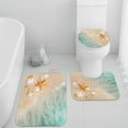 thumbnail image 1 of Beach Seashell Ocean Bathroom Rug Set of 3, 3 Pieces Bath Mats Set, Non-Slip Washable Cover Floor Rug Decorations for Kitchen Bathroom Bedroom, 1 of 5