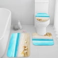 thumbnail image 1 of Beach Seashell Ocean Bathroom Rug Set of 3, 3 Pieces Bath Mats Set, Summer Non-Slip Washable Cover Floor Rug Decorations for Kitchen Bathroom Bedroom, 1 of 6