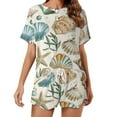 thumbnail image 1 of Beach Seashell Starfish 2 Pack Women’s Pajama Set Print Sleepwear And Shorts Y2k Loungewear Sets S-5XL, 1 of 7
