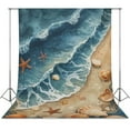 thumbnail image 1 of Beach Seashell Starfish Backdrop Background for Photography Photo Booth Backdrop for Photoshoot Background Screen Video Recording Parties Curtain, 1 of 5